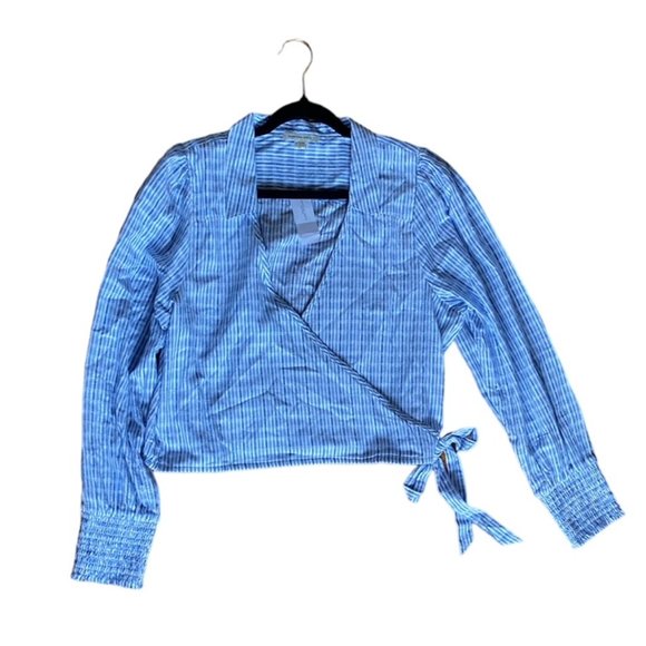 American Eagle Outfitters Tops - NWT: American Eagle Long-Sleeve Wrap Tie-Front Blouse - XL